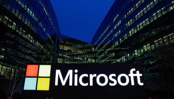 A view shows a Microsoft logo at Microsoft offices in Issy-les-Moulineaux near Paris, France, March 25, 2024. — Reuters
