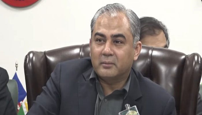 Interior Minister Mohsin Naqvi speaks to the media on July 3, 2025. — Screengrab via Geo News