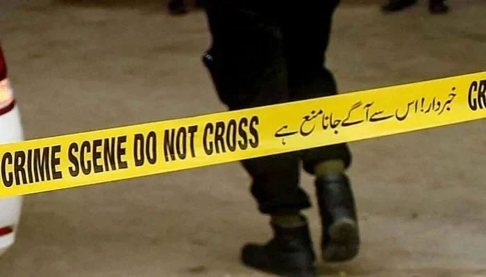 The picture shows a police tape at a crime scene. — AFP/File