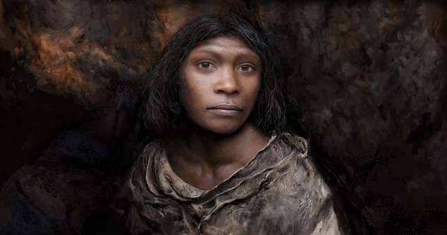 Earlier research into an 800,000-year-old skeleton at the site revealed it was a female (artist impression)
