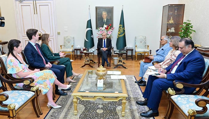 Prime Minister Shehbaz Sharif meets with British High Commissioner Jane Marriott in Islamabad on July 23. — X/@GovtofPakistan