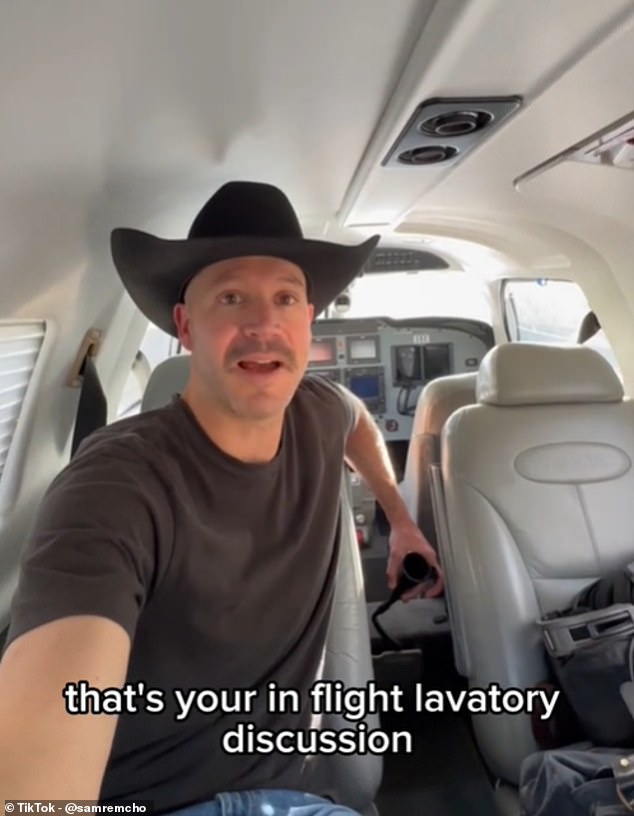 Sam Remcho, from California, the U.S., explained how pilots relieve themselves during long flights - with one surprising method including the use of a little-known device