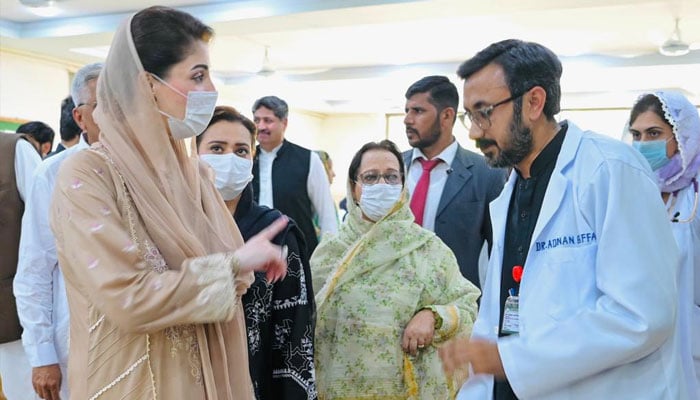 Punjab Chief Minister Maryam Nawaz makes surprise visit to District Headquarters Hospital (DHQ) Pakpattan, Punjab, July 4, 2025. — Facebook/@TheMaryamNSharif