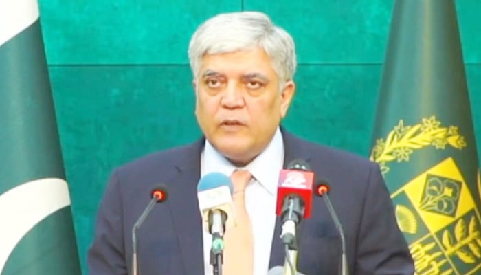 Foreign Office spokesperson Shafqat Ali Khan speaking at the weekly press briefing in Islamabad, on July 24, 2025. — Facebook@foreignofficepk