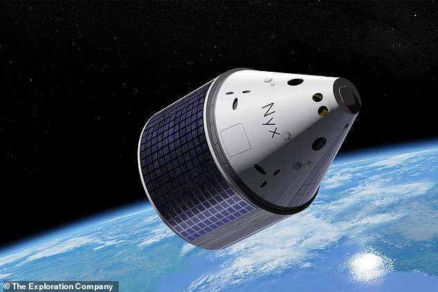 The Nyx capsule (pictured), launched on June 23 as part of an initiative called 'Mission Possible' by the German start-up The Exploration Company (TEC), was designed to send its passengers on a final journey into space