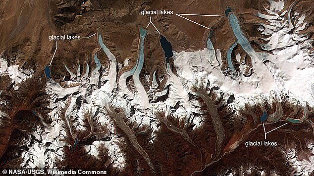 Glacial lakes are forming more due to climate change (NASA/USGS)