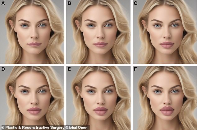 Which lips do you think are most attactive? According to scientists, the answer here is image C, which features an upper lip height of 25 per cent of hemi-lip width