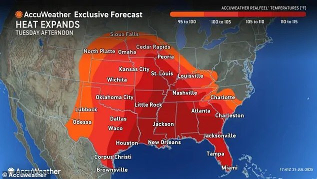 Officials have released an extreme heat warning for areas like the mid-Mississippi Valley Tuesday
