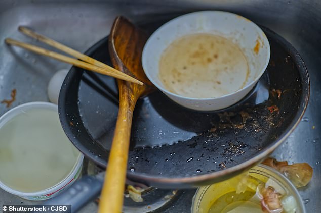 It's best to keep anything wooden out of the dishwasher, Mr Laughlin said, as the high heat will cause it to splinter and split (stock image)