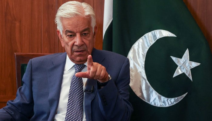 An undated image of Defence Minister Khawaja Asif. — Reuters/File
