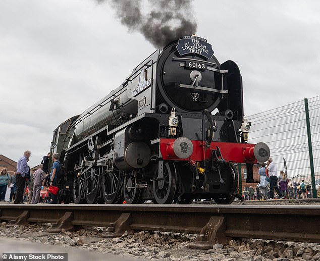 Full steam ahead: A Tornado locomotive on show at the railway exhibition in Derby
