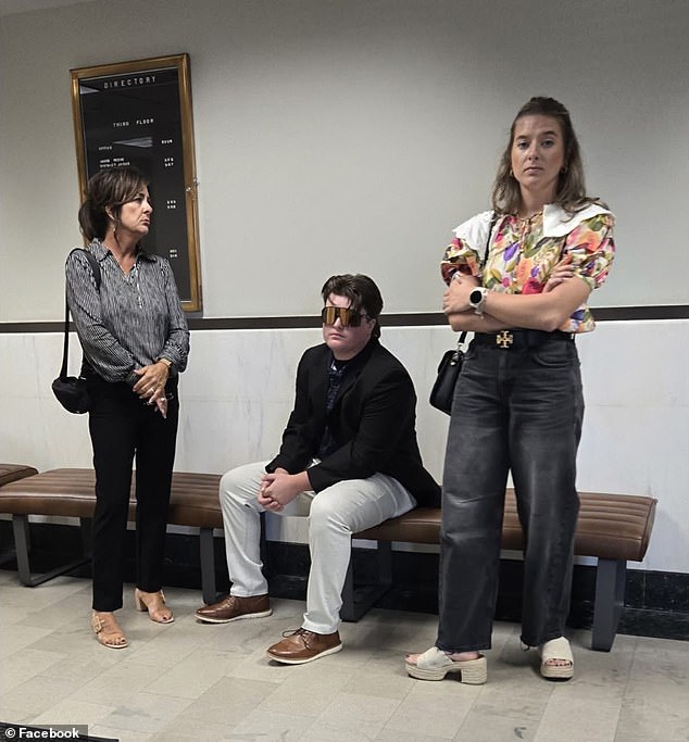 Butler, pictured with his mother Jacque, left, and sister Shelby had pleaded not guilty to the charges, but changed his plea to no contest after being granted youth offender status