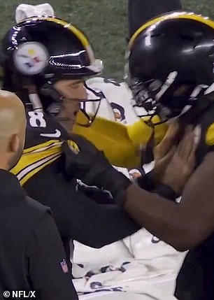 The quarterback shoved Jones