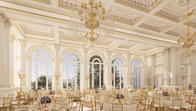 The White House released visuals of the new ballroom back in July. The current East Wing of the White House will be 'modernized' with 90,000 square feet of new space