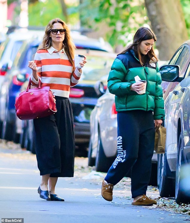 Suri was later comforted by her famous mom, who arrived in an Uber and was seen sitting next to her, before they headed off to grab pastries together