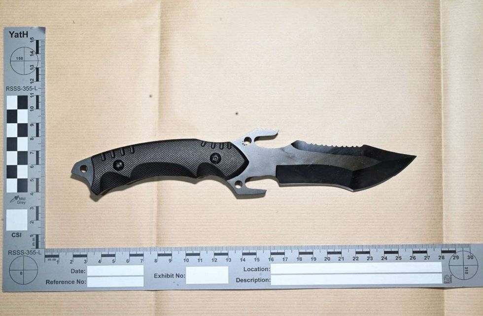 The knife used by Mohammed Umar Khan, 15, to kill fellow pupil Harvey Willgoose\u200b