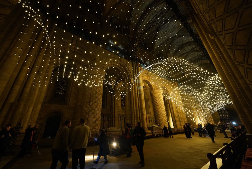\u200bLights were installed in the cathedral building