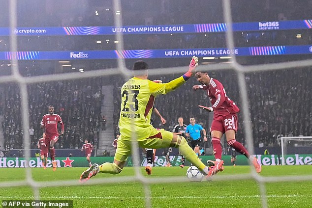 Hugo Ekitike levelled on the night against his former club as he broke through to score