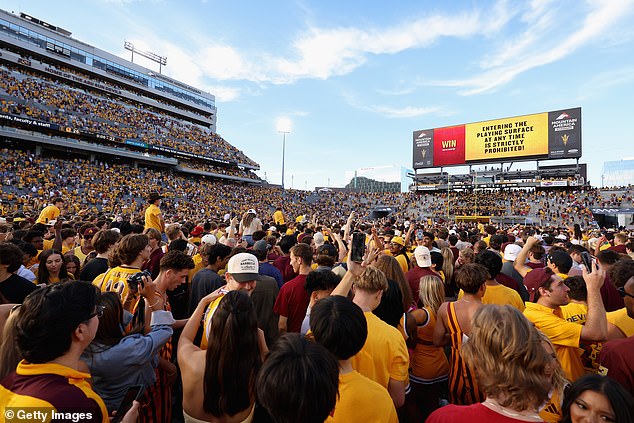 The Sun Devils beat the No 7 ranked Red Raiders 26-22, sparking wild celebrations