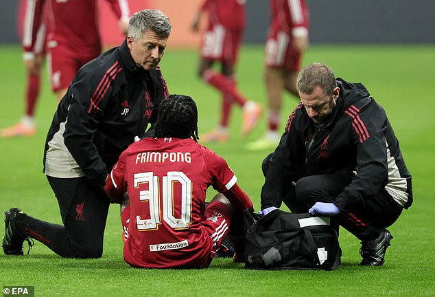 Jeremie Frimpong was also withdrawn with a hamstring problem