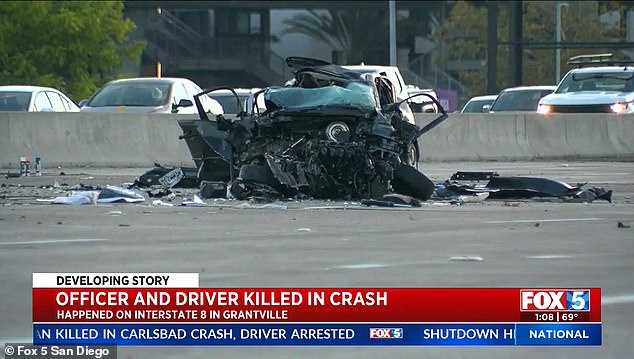 Authorities say he lost control of his vehicle and overturned, when is car was struck by another vehicle in the eastbound lanes