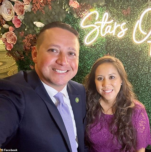 Gonzales (pictured with his wife, Angel), a father of six, did not attend Aviles' funeral held on September 25, sources told the Daily Mail