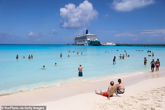 The Americans were taken into custody in Bimini (pictured), which is about 50 miles east of Miami, Florida