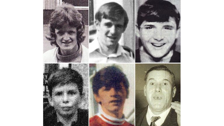 (top l-r) Michael Kelly, Michael McDaid, Hugh Gilmore (bottom l-r), Kevin McElhinney, William Nash and John Johnston