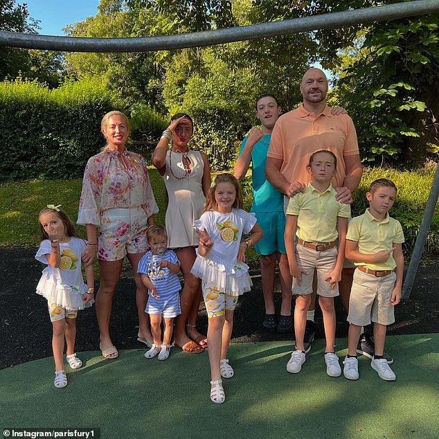 Fury has said he doesn't want his children (above) to go grow up and be spoilt brats