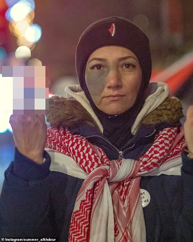 'I just want to ask, is this ok? Is this how holidays look like?' Alkhdour asked in a video sharing the decor. 'F*** you all. F*** you, white people. F*** you, westerners... I don't know what to say, like, f*** everyone'