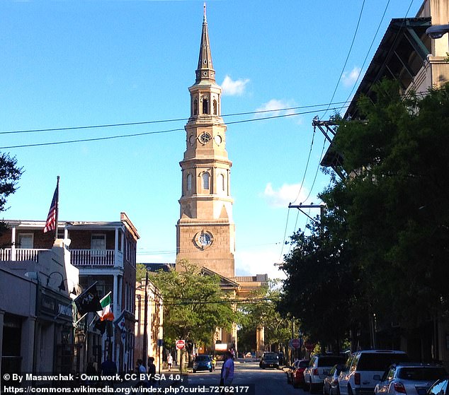 Wood is the senior official of the Anglican Church in North America. The ACNA broke off from the Episcopal Church in 2009 (Pictured: St. Philip's Church in Charleston, South Carolina) (file photo)