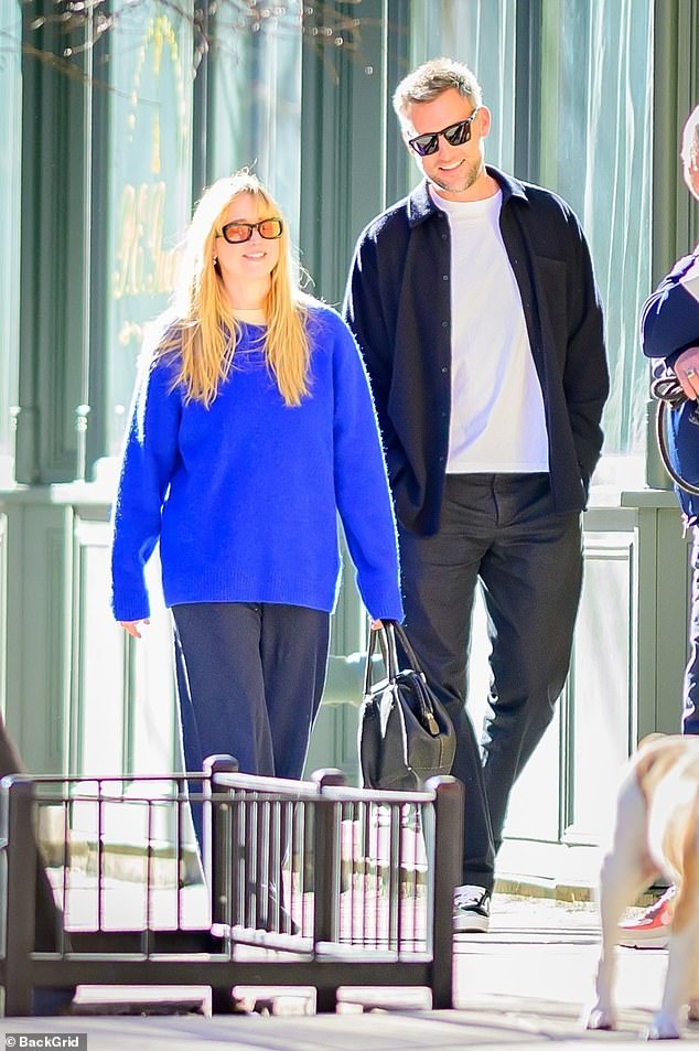 Lawrence and the 41-year-old Gladstone Gallery director (R, pictured March 18) are proud parents of three-year-old son Cy and a second child born in March rumored to be named Louie