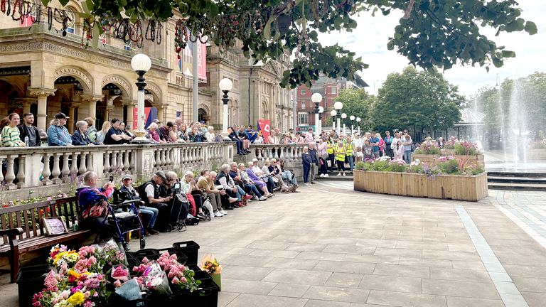 A three-minute silence was held in Town Hall Gardens, Southport, marking one year since the attack. File pic: PA
