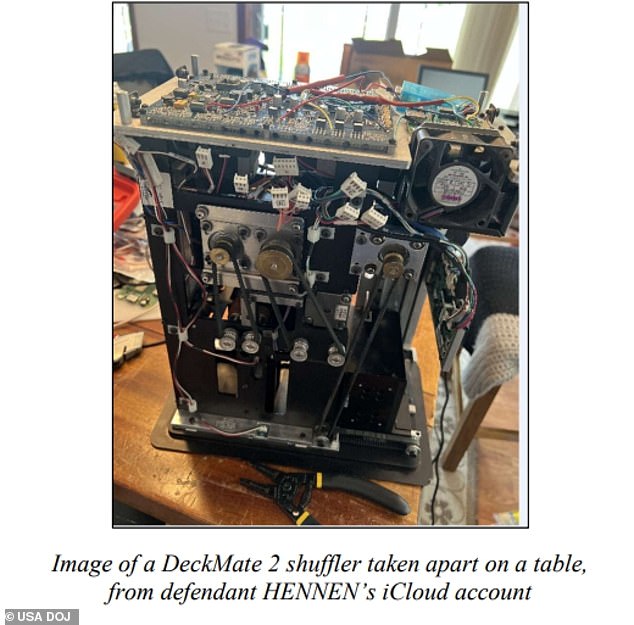 They allegedly rigged shuffling machines to read the cards in the deck and predict hands
