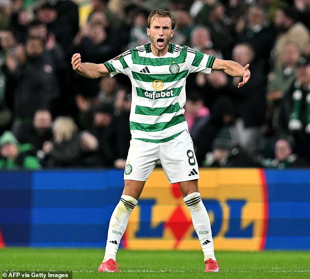 Just minutes after their first goal, Benjamin Nygren put Celtic 2-1 ahead on the night