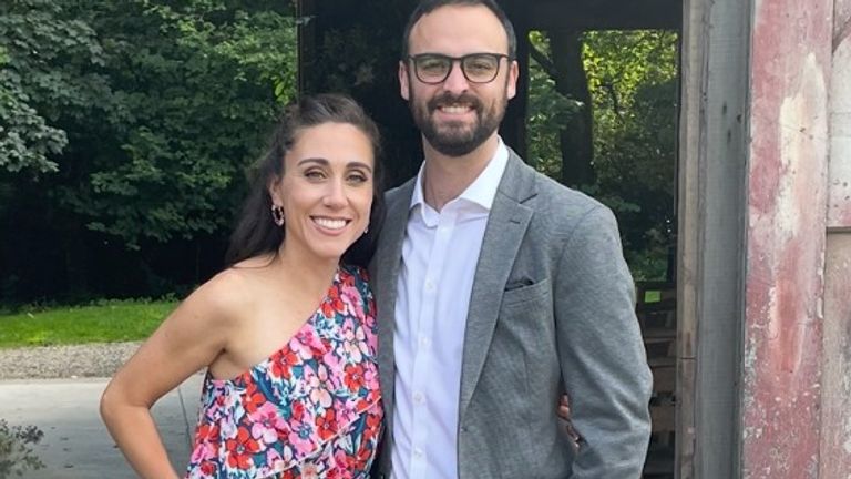 Emily (pictured with her husband) says she's trusting in the science
