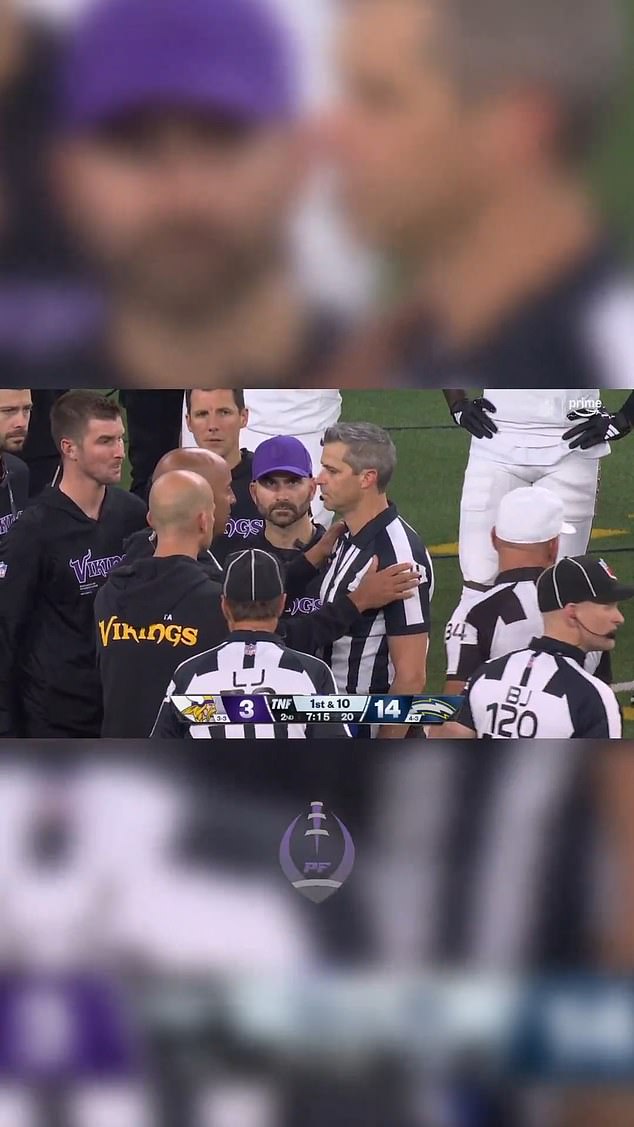 Down Judge Andy Warner was assessed by medical staff before later returning to the field
