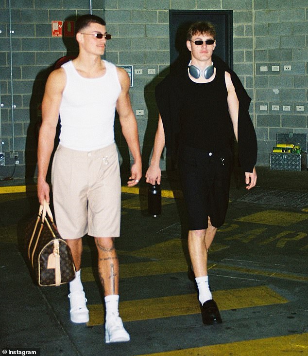 The couple, who have been dating since 2022, teased their social media followers earlier this week, hinting their own fashion line was pending (pictured)