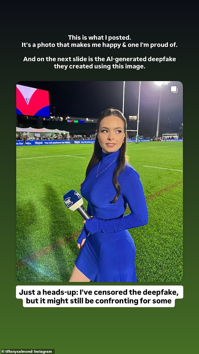 It was a bold move from the former Fox Sports presenter who is speaking out to protect all women from deepfake AI attacks
