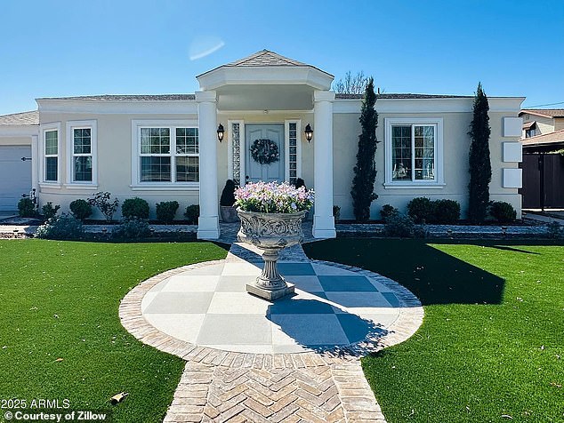 The front of the Scholtes's new home in Phoenix, which they bought for cash this year