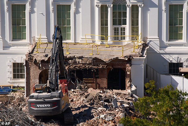 Images showed the building completely in tatters Thursday, paving the way for Bruce's questions