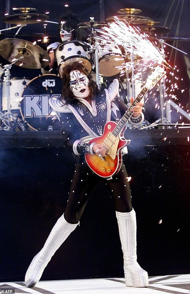 The clip has resurfaced on social media amid news that Frehley's shock death is under investigation with a toxicology report ordered; He is pictured in 1999