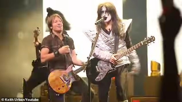 The Karma hitmaker donned the musician's iconic space-themed makeup, along with a black wig and a theatrical outfit in order to prank Keith Urban on stage