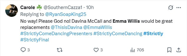Emma's odds currently stand at 8/1 and the star even admitted back in 2020 that she would love to take part in the show, admitting dancing is 'her thing'