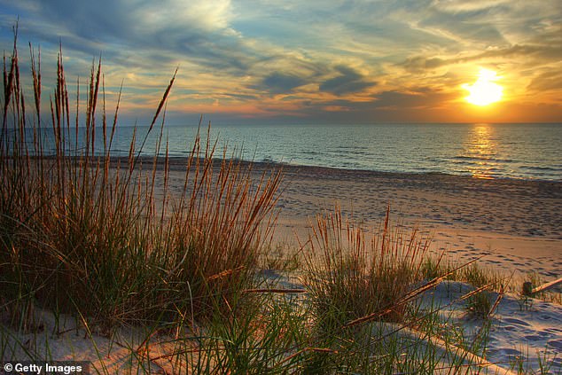 A view of Lake Michigan, just north of where the couple owned their picturesque home, is seen here
