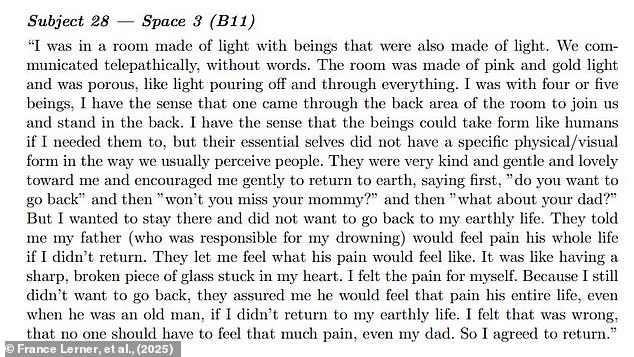 Some participants recalled fantastical visions of strange beings and journeys to unknown locations, while others were much simpler and only described lights or tunnels