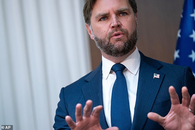 US Vice President JD Vance speaks during a meeting with Israel's Prime Minister Benjamin Netanyahu at the Prime Minister's Office in Jerusalem, Wednesday October 22