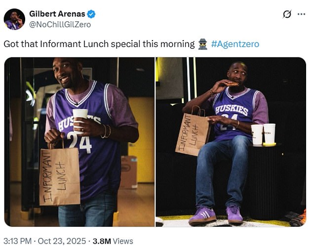 Arenas made a joke about an 'informant' on social media just hours after the arrests