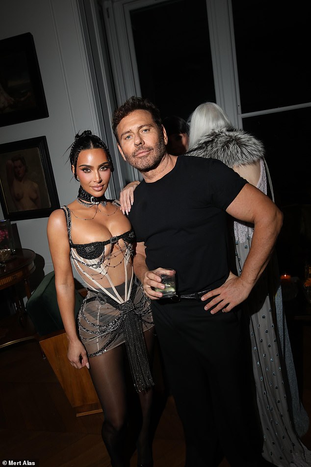 Kim wore a second outfit that evening, a very racy corset top