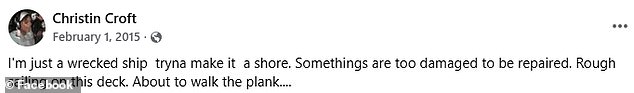 Hints of Croft's mental instability was seen on her social media posts, which her family confirmed that she was struggling with mental illness but trying to get her life together